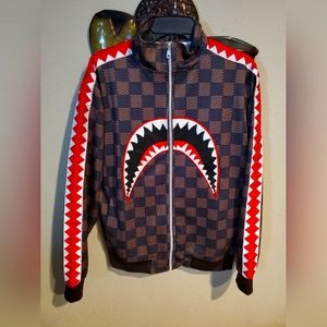 Rare Hudson outerwear Shark mouth Track jacket M Louie brown